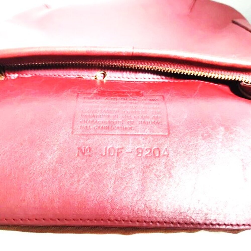 ❤️Vintage COACH  9204 Red Leather Crossbody Bag Purse +FOB & Dustbag - Picture 10 of 11